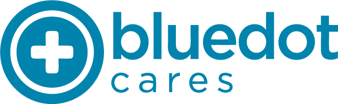 bluedot cares home care north carolina cleveland ohio blue logo