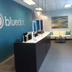 visual tour receptionist desk at bluedot cares office