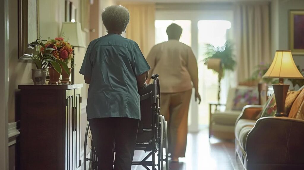 Dementia home care with caretakers.