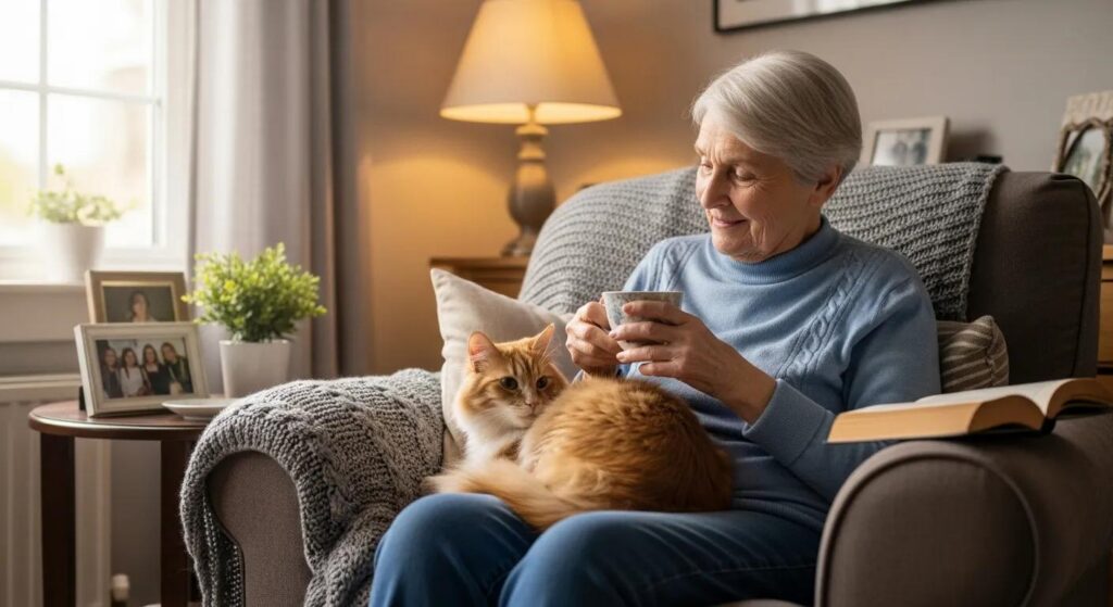 Senior enjoying companionship at home